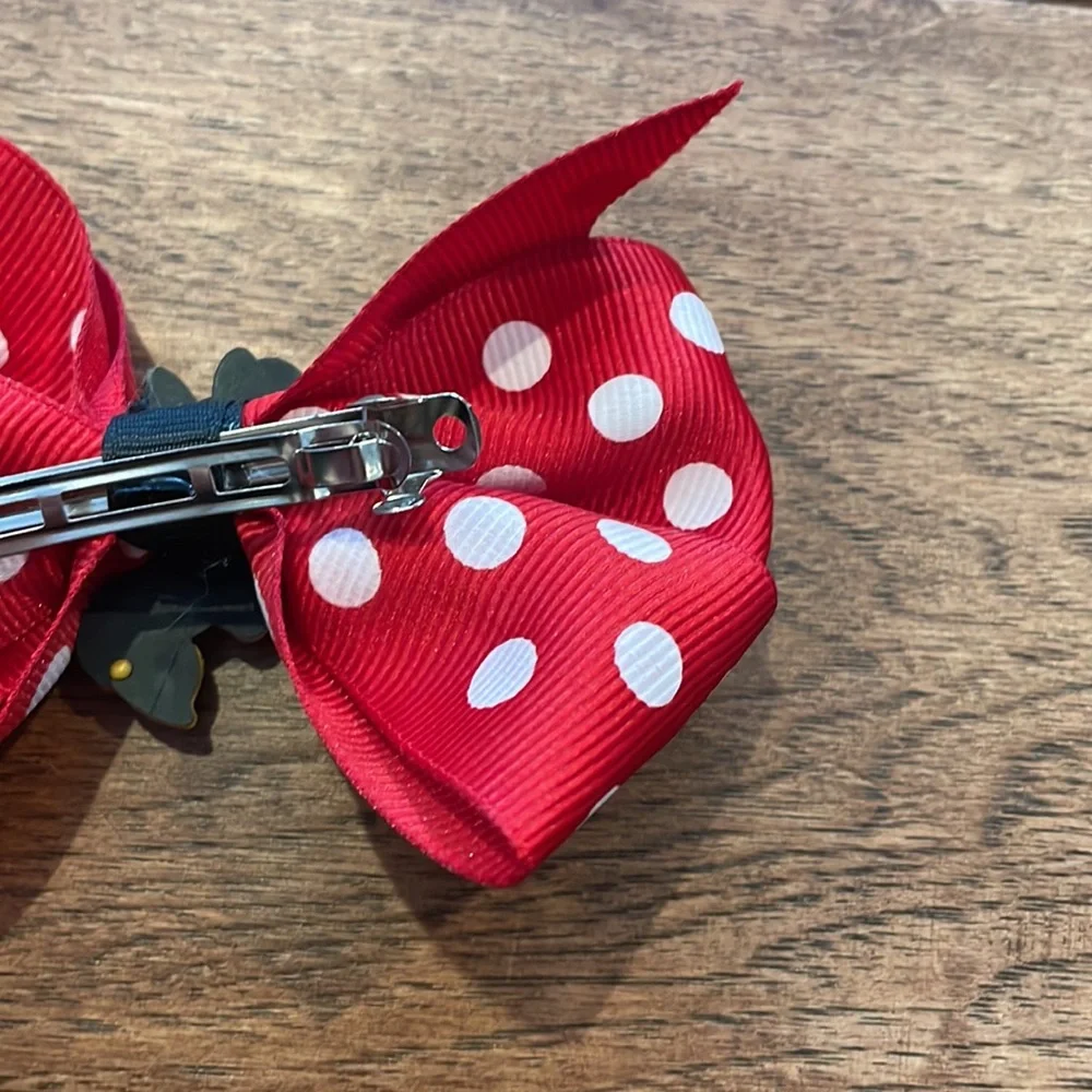 Girls Minnie Mouse Polka Dots Hair Bow - Clip